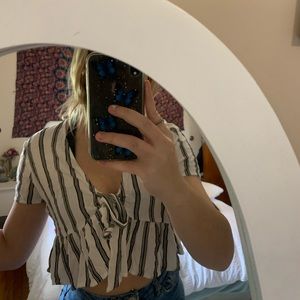 pacsun blouse/ white and black